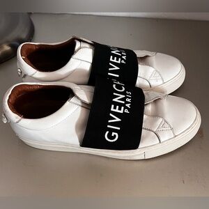 Givenchy White and Black Strap Sneakers